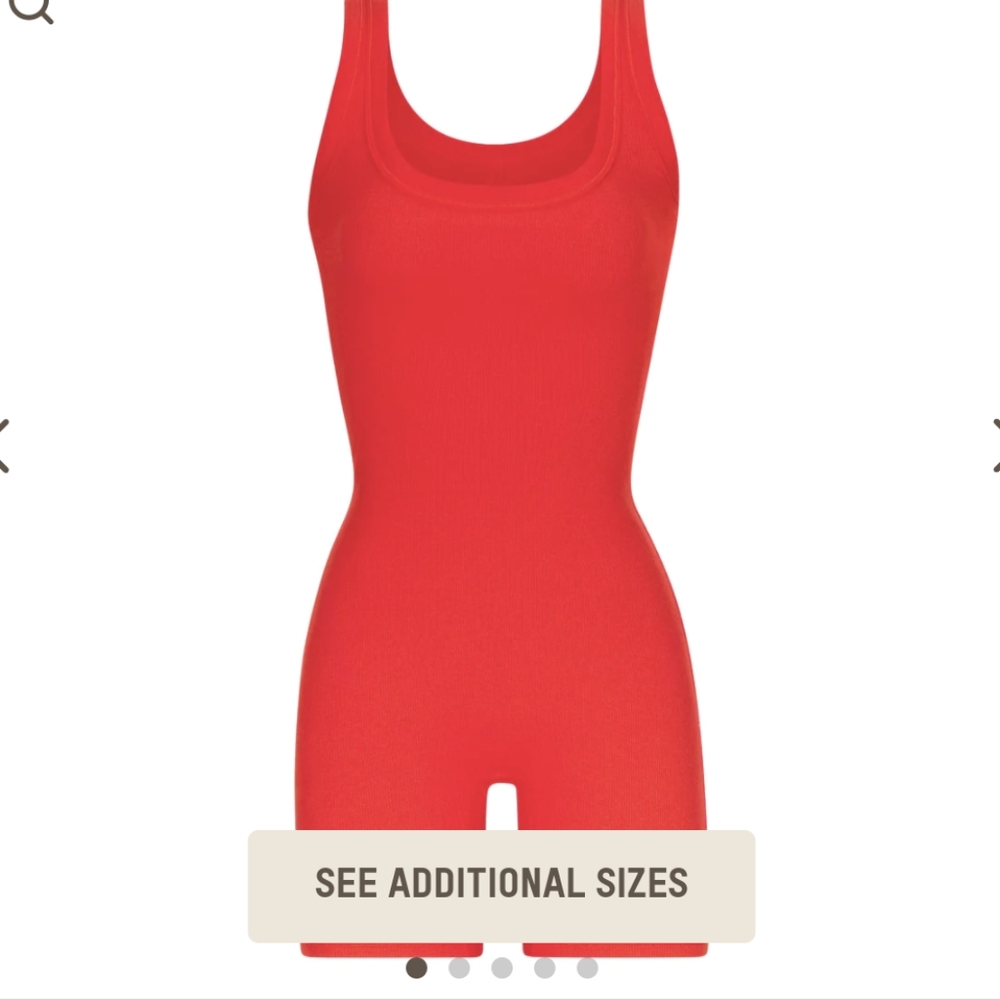 NWT Limited Edition Skims Cotton Rib Onesie in color Ruby size Medium